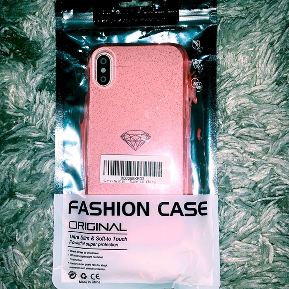 Pink Glitter iPhone X/XS Phone Case - Picture 1 of 2